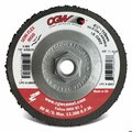 Cgw Abrasives Type 27 Flat Semi-Flex Rigid Coated Abrasive Depressed Center Disc, 4-1/2 in Dia, 36 Grit, Medium Gr 49611